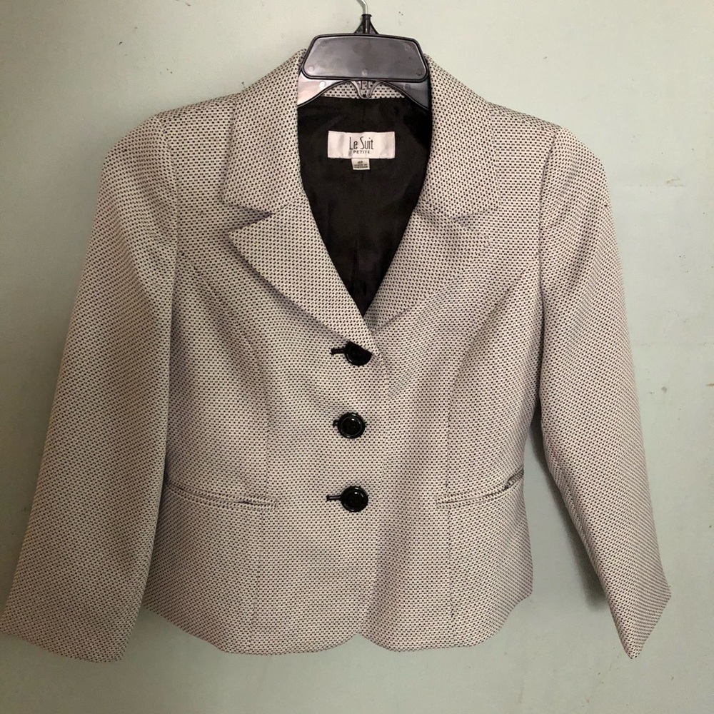 SOLD Le suit micro polka dot blazer